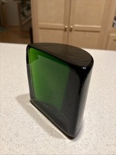 Vtg Blenko Emerald Green Glass HALF MOON Bookend SINGLE Wayne Husted #434 MCM picture