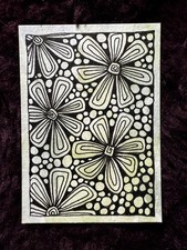 Zen Tangle Earth Toned Series 6  Pencil And Ink.  2.5x3.5 Jennifer Gubler ACEO picture
