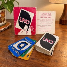 Vintage 1973 UNO Card Game International Games Complete 108 Cards Rules Box picture