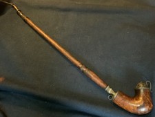 1800s Rare German SCHEMNITZ  26” Long Stem Smoking Pipe Antique picture