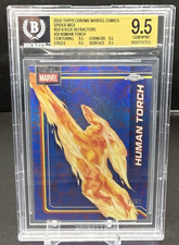 2026 Topps Chrome Marvel Human Torch Spider Web Red & Blue Refractor /62 BGS 9.5 picture