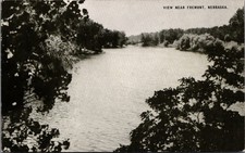 Fremont Nebraska Scenic Lake View RPPC Postcard c1930s Conoco Touraide Ad picture