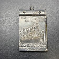 Vintage Hamburg American Line Metal Writing Pad And Pencil Deutschland Souvenir picture