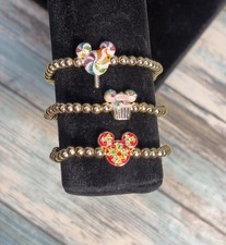 NEW Baublebar x Disney Character Bite Bracelets Lot of 3: Cupcake Pizza Lollipop picture