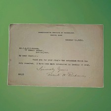 1912 MIT Letter Robert H Richards Signed Single Tax Fillebrown Boston picture