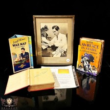LOWELL THOMAS Signed 1st Edition Lot JSA Lawrence Arabia NBC Sunoco Photo RARE picture