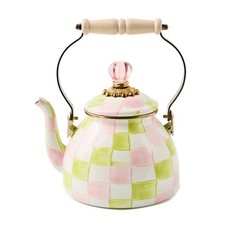 MacKenzie-Childs Palm Beach Check 2 Quart Tea Kettle, FREESHIPPING picture