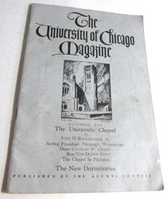 Dec. 1928 UNIVERSITY OF CHICAGO Magazine John D Rockefeller Jr.  Alumni Council picture