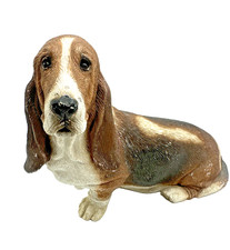 Vintage 1984 Sandicast Basset Hound Dog Statue Sandra Brue Sculpture Door Stop picture