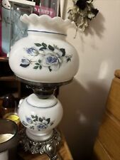 Vintage Hurricane Lamp Blue And White picture