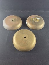Vintage 8” Bell Brass Fire School Alarm Steampunk Boxing Trolley Maritime 3 Lot picture