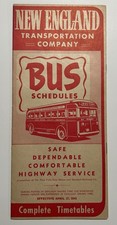Vintage 1941 New England Transportation Co Bus Schedule Timetable Map Ephemera picture