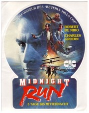 vintage CINEMA STICKER - MIDNIGHT RUN - ROBERT DE NIRO CHARLES GRODIN action movie picture