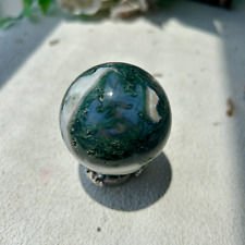 56mm 225g Natural Druzy Moss Agate Sphere Ball Quartz Crystal Healing 57th picture