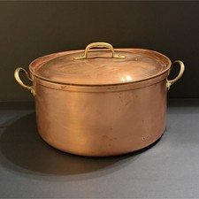 Tagus Copper Stockpot Pot with Lid & Side Handles, Made in Portugal picture