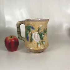 19th C. Majolica Pitcher With Rose Decoration picture