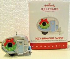 2015 Hallmark REPAINT miniature ornament COZY BIRDHOUSE CAMPER picture