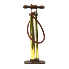 Antique Bridgeport Aeolus double barrel brass TIRE PUMP - Model T era picture