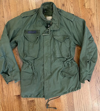 VTG 70s M-65 Military Field Jacket OG-107 Olive Drab Green Military Issue picture