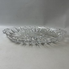 Beautiful 5 Part Relish Tray Clear Glass Heavy Vegetable Serving Dish Handled picture