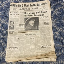 The Deseret News Salt Lake Telegram Newspaper A1-A16 /Jan 9 1956 / Some Damage picture