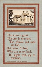 G34/ Janesville Minnesota RPPC Postcard c1910 High School Building  2 picture