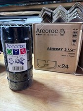Arcoroc RS6/B4 Professional Black Glass Stackable Ashtrays 3 1/4” – Set of 6 picture