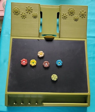  Rubbermaid Avocado Message Center 1973 RARE w Flower Magnets Vintage picture