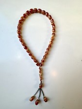 Vintage Marbled Faturan Style Catalin Amber Tasbih Misbaha 33 Prayer Beads picture