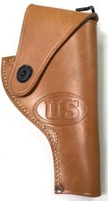 WWII US ARMY S&W VICTORY .38 REVOLVER PISTOL BELT HOLSTER-NATURAL picture