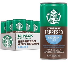 Starbucks Doubleshot Espresso & Cream Light Coffee Drink, 6.5 fl oz, 12 Pack picture