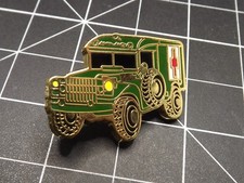 FREE SHIP M.A.S.H. MASH Lapel Pin Army Green Military Ambulance 1