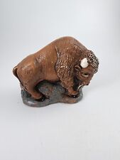 Vtg Aardvark Buffalo Bison Inuit Sculpture Carved Stone Canada 1972 Painted  picture