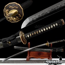 Top Graded Dragon Katana Clay Tempered T10 Steel Samurai Sword Rayskin Scabbard picture