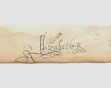 Queen Elizabeth I Autograph Reprint On 300 Year Old Paper  picture