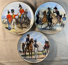 Vintage Königl no Tettau porcelain Plates Das  Deutsche Bundesheer um 1830 Set 3 picture