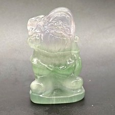 191g Natural Green/Purple Fluorite Quartz Crystal Carved Santa Claus Sculpture picture