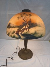 Beautiful Pittsburgh Painted River Lake Scene Lamp - Handel Pairpoint Era picture