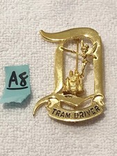 RARE Brooch Disney Pin Tinker Bell Tram Driver Letter D Sleeping Beauty Castle picture