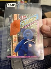 1999 TY Beanie Babies Clubby Bear ORANGE Retired Card 5992/11760 Series 342 picture