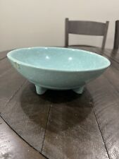 Vintage Kenwood Aqua Blue Bowl Drip-Speckled Footed 8.75-In. #964 picture