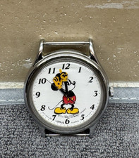 Vintage Lorus Mickey Mouse Watch Silver Tone V515-6000 New Battery Tested picture