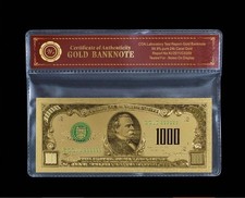 1928 1000 Dollar BankNote Collectible Gold Certificate with Bag & Certificate picture
