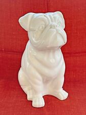 Regal White Sitting English Bulldog Ceramic Figurine 10