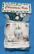 Vintage Victorian Sparkle Teal Sequin Bead Ornament Kit Makes 4 Mac Enterprises picture