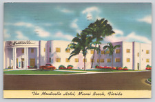 Postcard Miami Beach, Florida, The Monticello Hotel, Indian Creek at 63rd, A275 picture