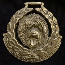 THE OLD ENGLISH SHEEPDOG Oversized HORSE Brass •JEE• DOG LOVER  WOW YOUR WALLS picture