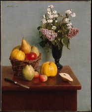 Fantin-Latour Still Life Flowers Fruit Vintage Photo Reprint Wall Art picture