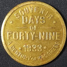 1933 Chicago World's Fair Century of Progress Token Days of 49 20 MEX picture