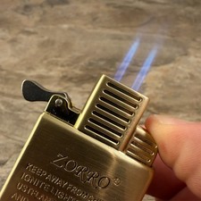Zorro 512 Gold Double Torch Lighter Insert Adjustable Flame Butane Fits: Zippo picture